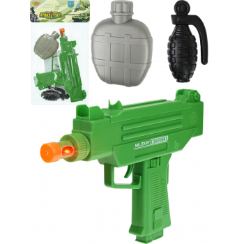 Игровой набор "Военный" (пистолет-пулемет, граната, фляга) в пакете (Арт. M0069)