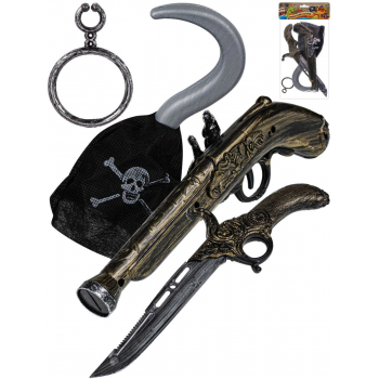Игровой набор "Пиратский остров-12"(ружье, кортик, крюк, серьга, в пакете) (Арт. ИН-0234)