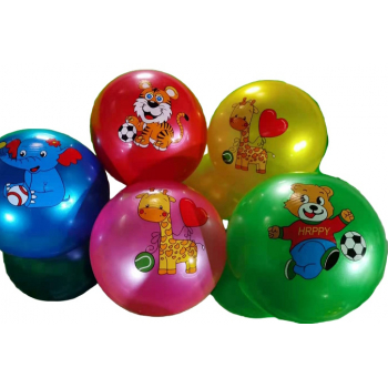 Надувной мяч "Милые зверята"(22 см,цвет микс,пакет) ( Арт. GQ527-19)