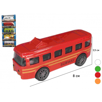 Автобус модель металл инерционный (48) 1:60 в ассортименте в кор./шоу-боксе,49471