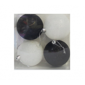 Набор елочных шаров черные и белые арт.S 8287