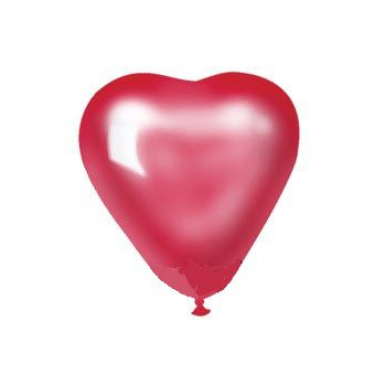 Шар 10" металлик Сердце красное арт.1105-0271